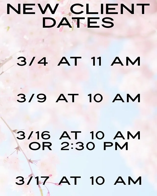 NEW CLIENTS PLEASE READ ENTIRE POST. These spots are for new clients only. 😊 If you would like one of these appointments, please send me an EMAIL (NO INSTAGRAM DM&rsquo;s OR FACEBOOK MESSAGES, IF YOU PREVIOUSLY EMAILED ME WHEN THERE WERE NO DATES AV