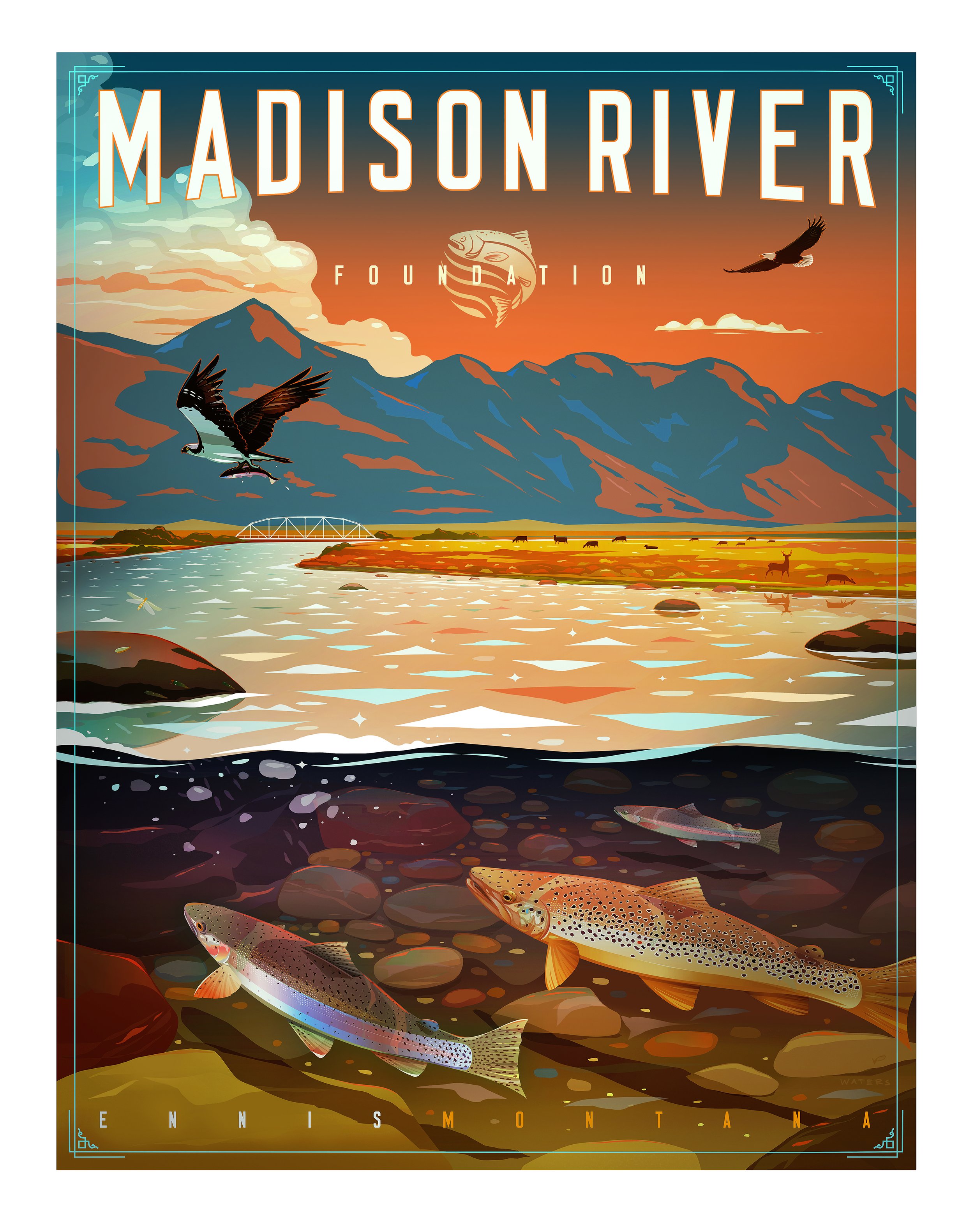 Fly Fishing Poster Art — WATERS CREATIVE