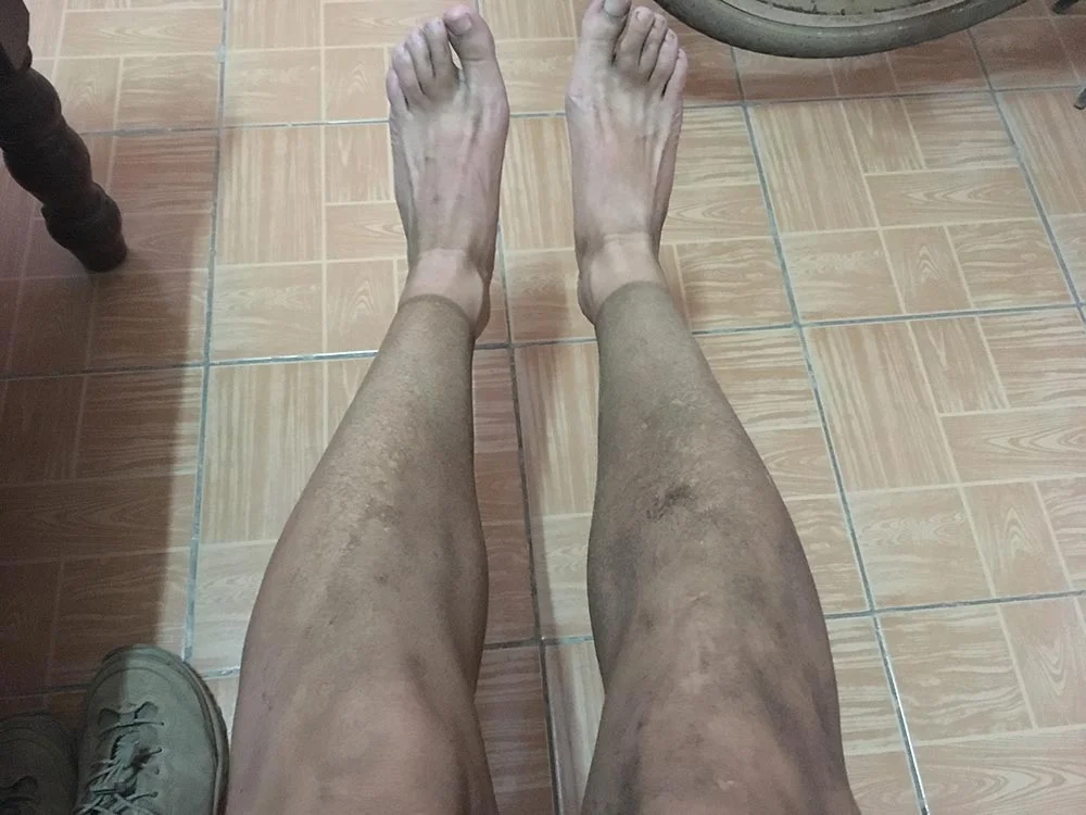 After a day’s riding off-road in Kenya.