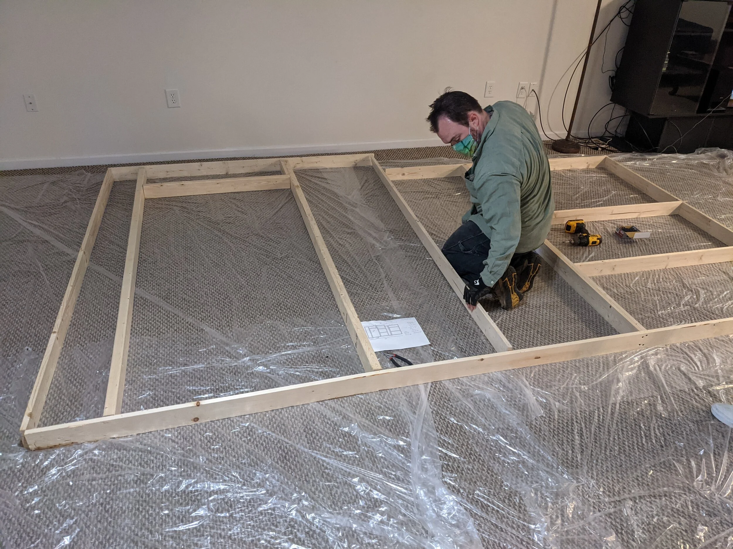  the door wall getting framed up 