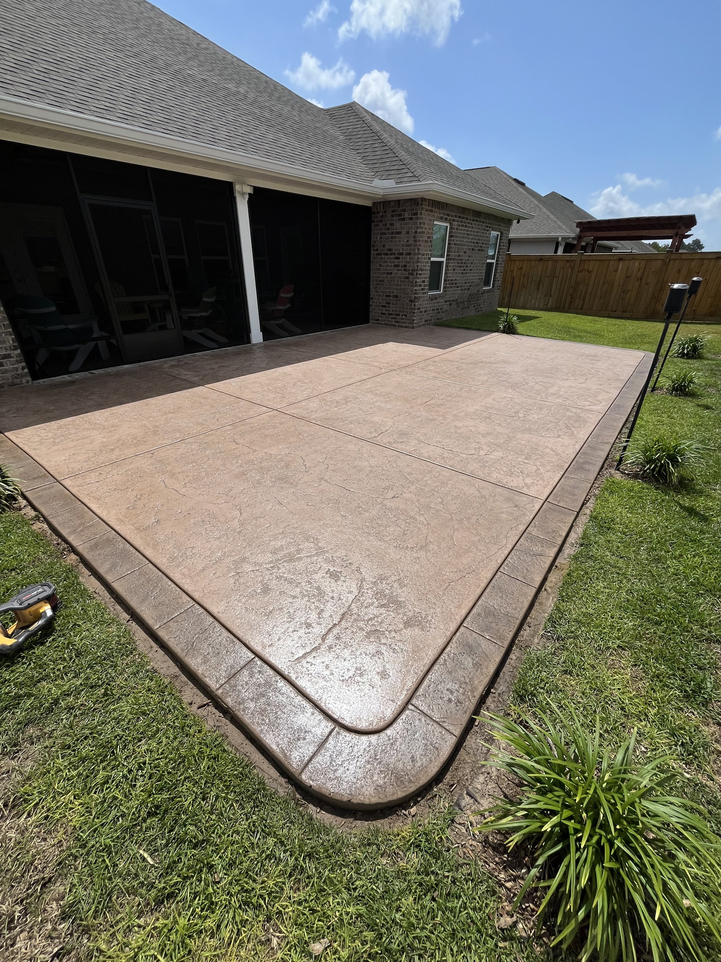 Sealed, Stained, and Stamped Concrete Outdoor Space - Foley, Alabama