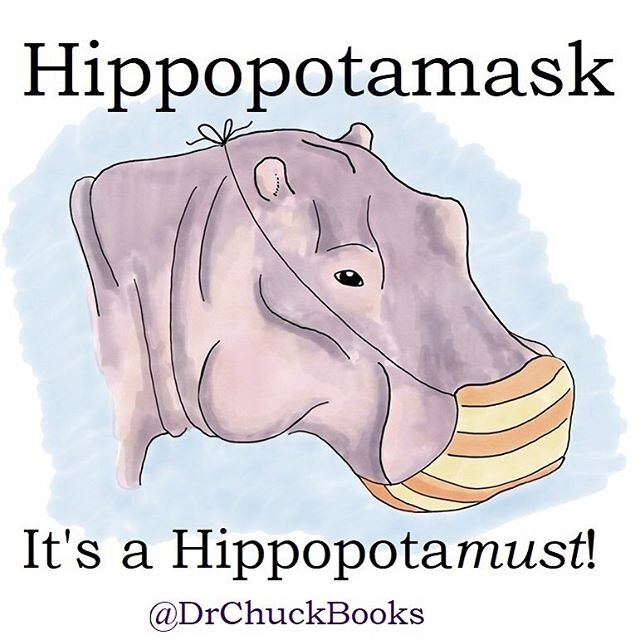 Help keep your community safe by wearing a mask! #coveryourface #wearamask #hippopotamus #hippopotamask