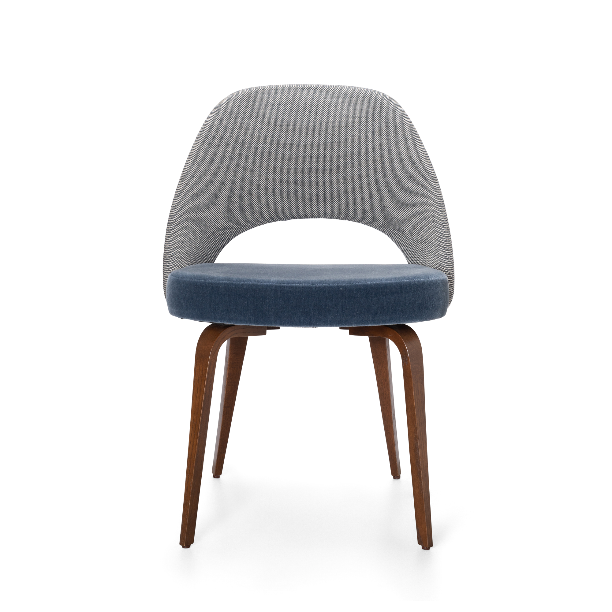 [AH-17] Saarinen Executive Armless Chairs in Two-Tone, Walnut Legs - Square.png