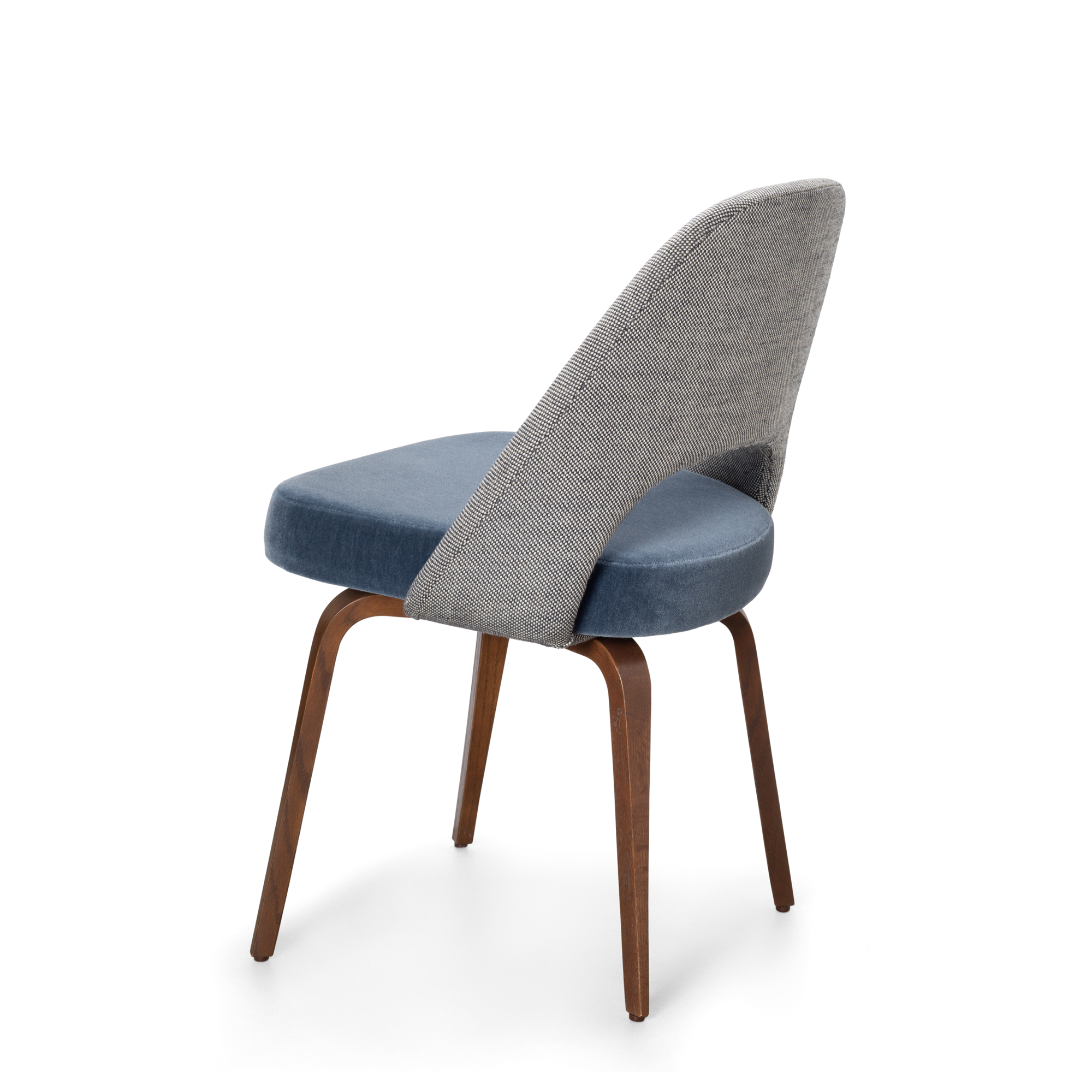 [AH-17] Saarinen Executive Armless Chairs in Two-Tone, Walnut Legs - Square4.png