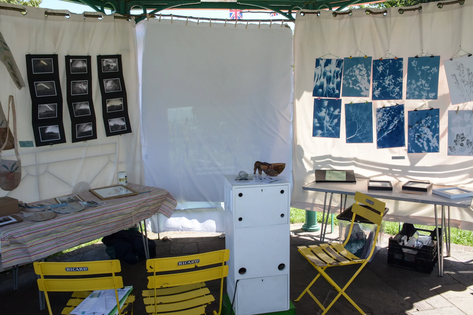 Farnham Eco-Cinema set up in the bandstand.