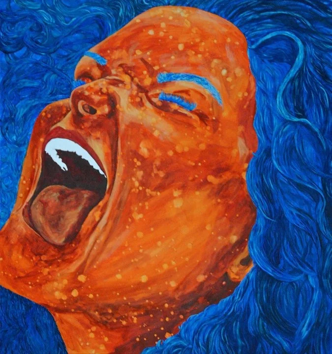 Self-Portrait in Blue and Orange