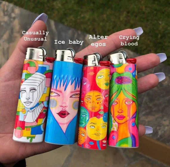 1 lighter of your choice from the designs above.