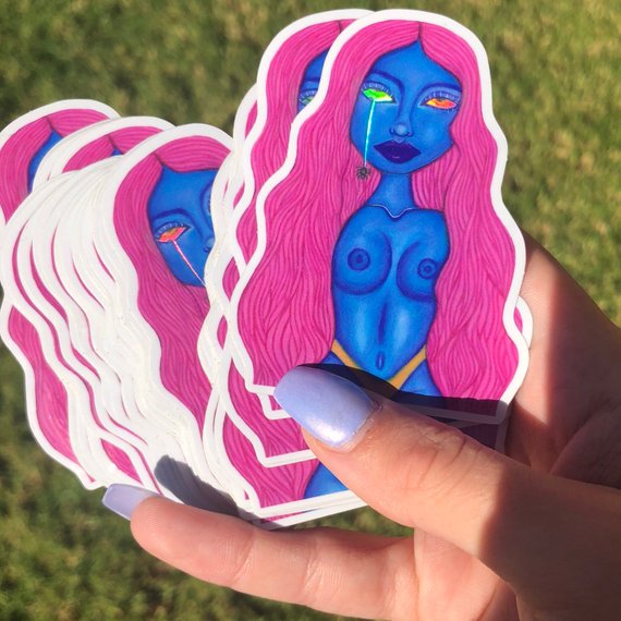 1 holographic “spider girl” sticker
