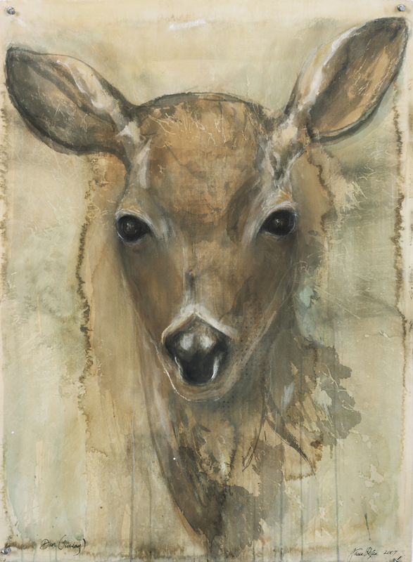  "Deer (Sunday)," 2007 Japanese inks and gouache on paper 30" x 22" 