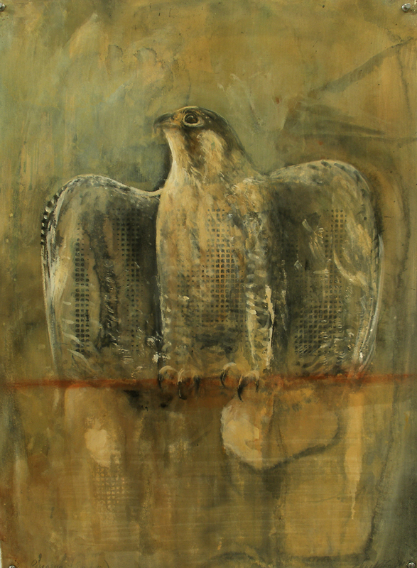  "Peregrine (Mantle)," 2007 Casein and ink on paper 30"x22" 
