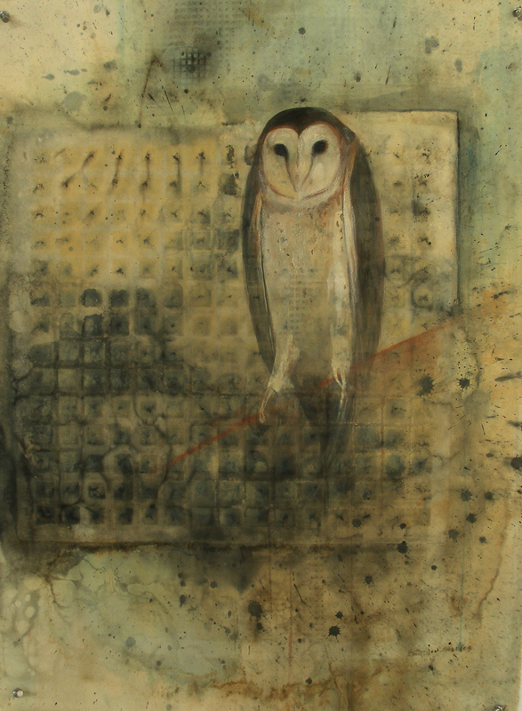  "Barn Owl," 2007 Casein and ink on paper 30"x22" 