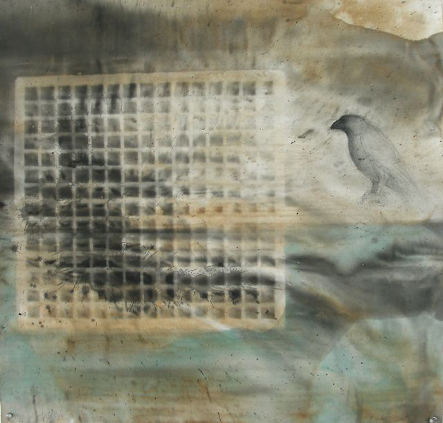  "Half Life," 2007 Casein, ink, and charcoal on paper 30" x 30"    