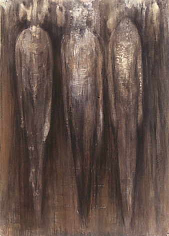  "Buddhi Bodies", 2002 Casein, ink and charcoal on paper 30" x 42" 