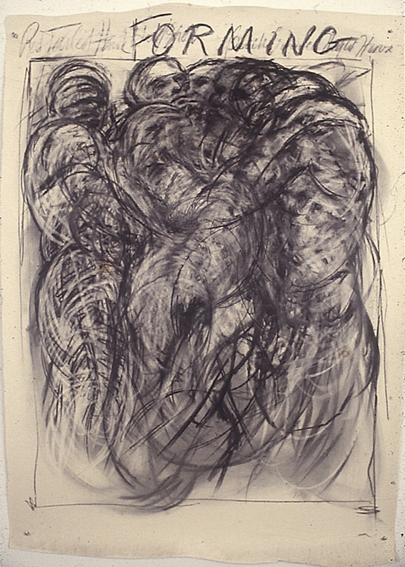  "Forming", 1986 Charcoal on paper, 60" x 42" 