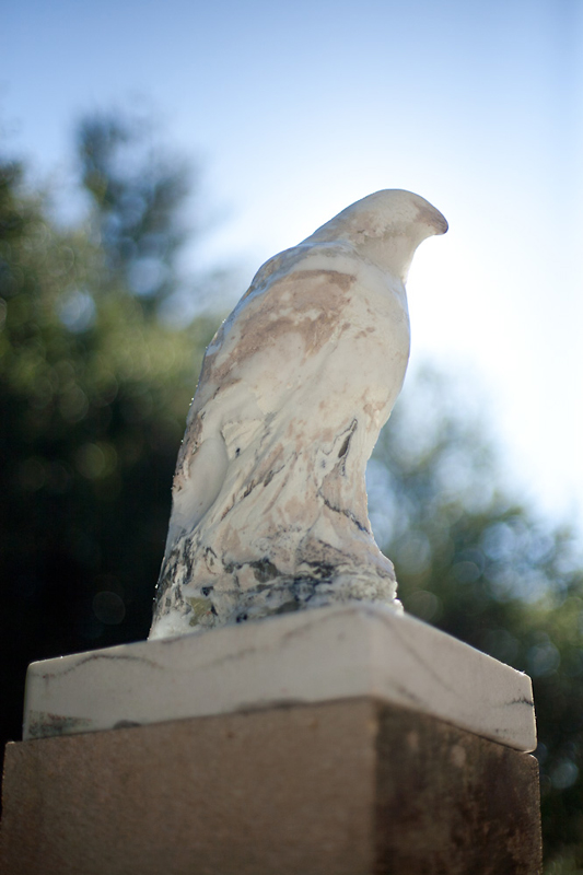  "White Knight," 2011 Pigmented limestone and kiln cast glass  