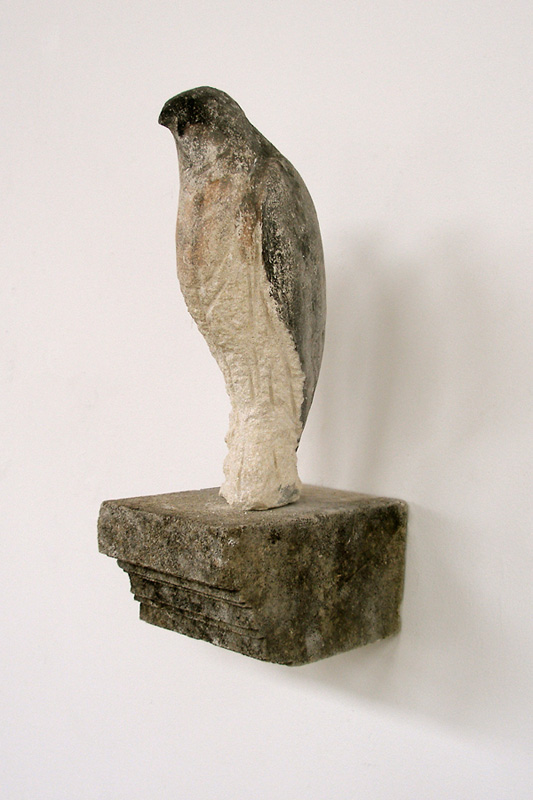  "Shelf Bird Left," 2009 Limestone and pigment 13 x 7 x 5 inches 