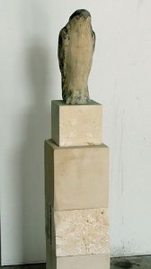  "White Bird with Space," 2008 Provencal limestone and pigment 57 x 10 x 12 inches  