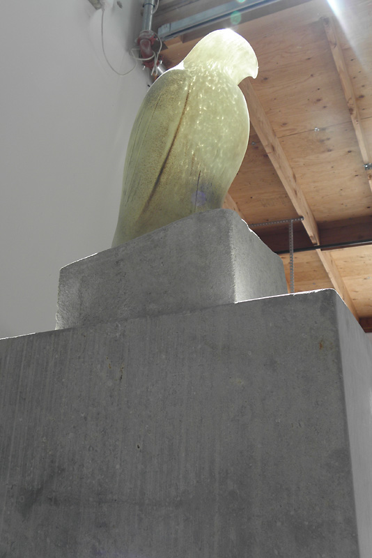  "Grey White Column (Right)," 2010 (Detail) Hand blown glass and limestone Gaffer: Ross Richmond Bird: 11 x 7.5 x 6      