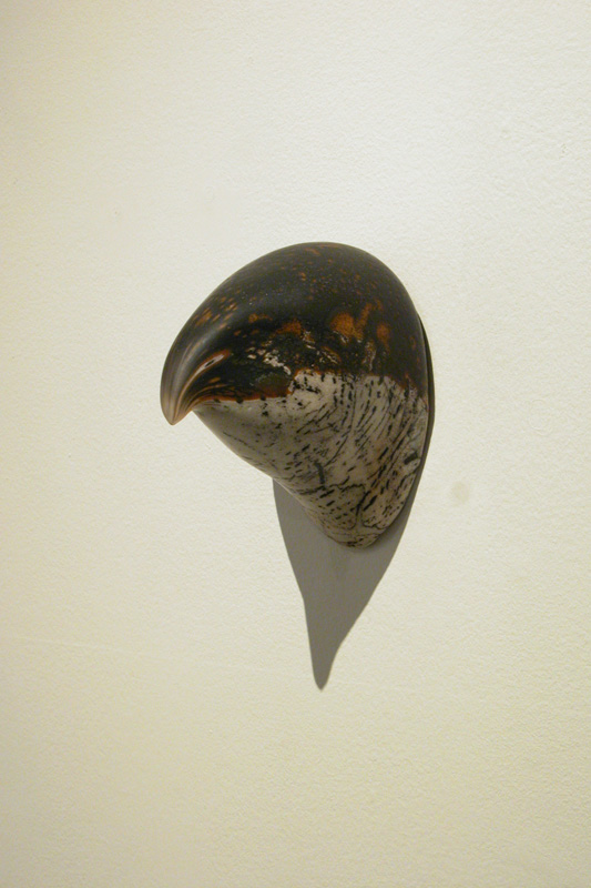  "Goshawk Head," 2008 Handblown glass and pigment Gaffer: Karen Willenbrink-Johnsen 6 x 4 x 5      