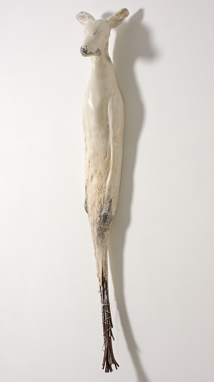  "Oh Deer," 2005-2007 Marble mix, willow and pigment 60 x 12 x 8 inches 