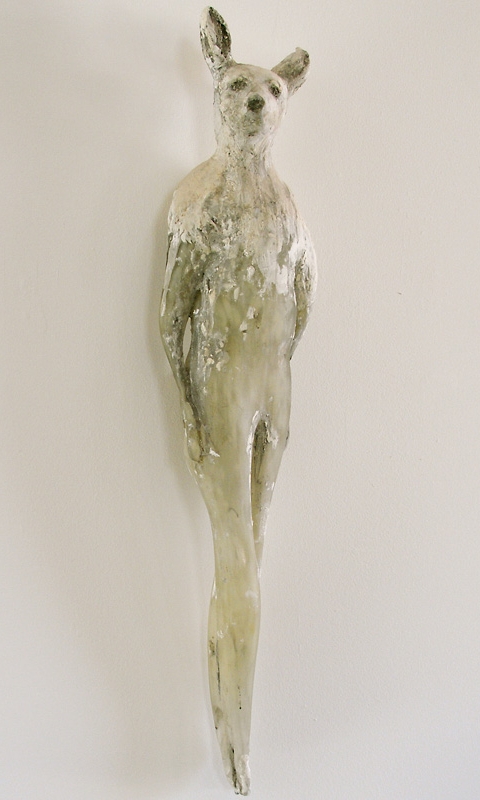  "Deer Girl," 2005-2007 Glass, sumi ink and marble mix 32 x 6 x 5 inches 