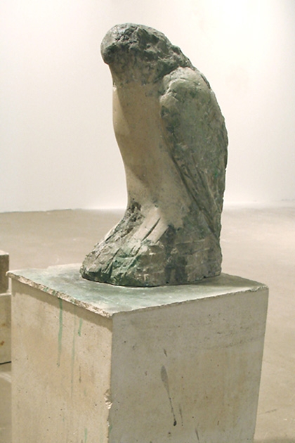  "Egyptian Falcon," 2007 Provencal limestone, casein, and sumi ink 25 x 9 x 11 inches      
