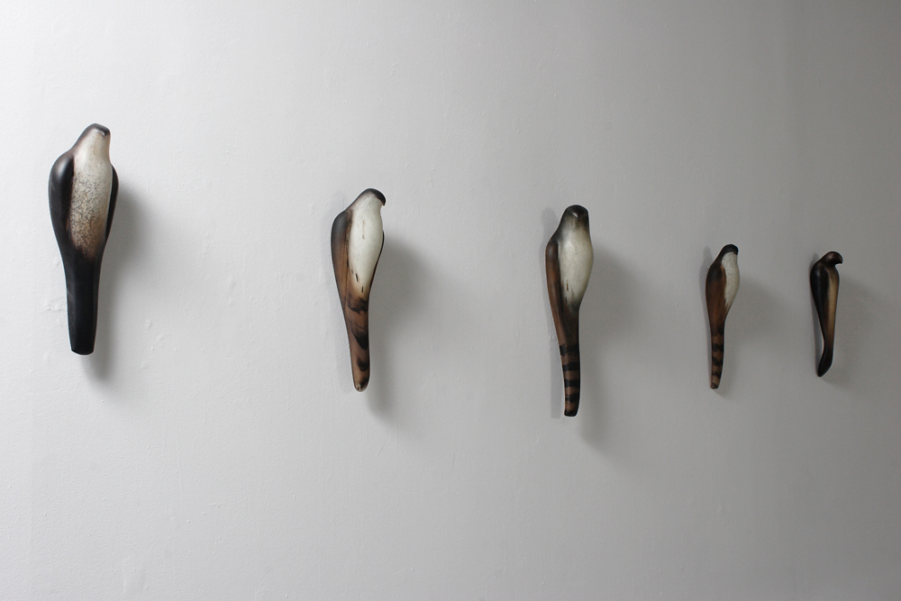  "Accipiter Series,” 2010 Hand blown pigmented glass Installation      