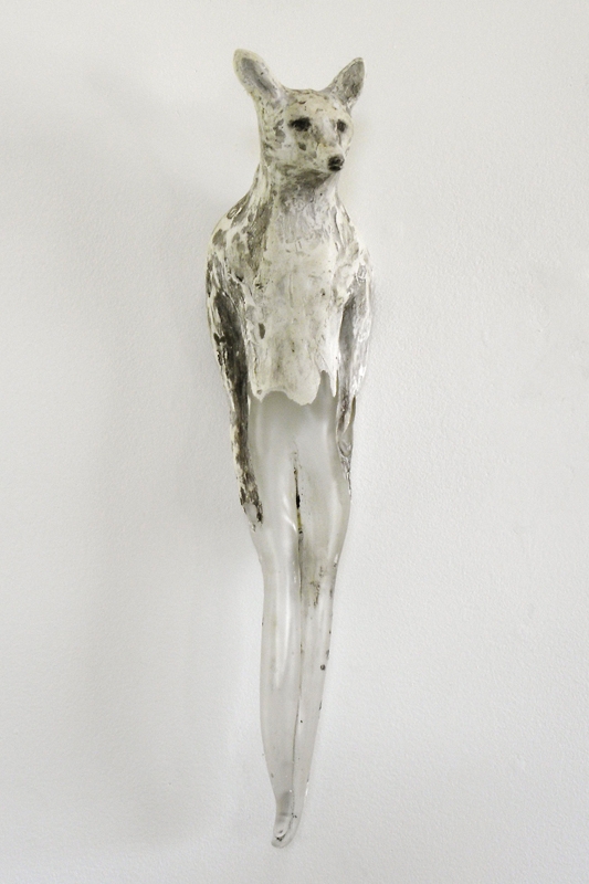  "Fox Girl," 2010 Hand blown glass, marble mix and sumi ink 20 x 5 x 5 inches      