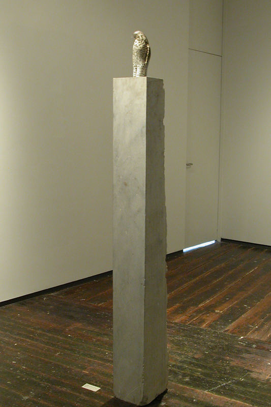  "Goshawk," 2008 Hand blown pigmented glass and provencal limestone 78 x 8 x 11 inches 
