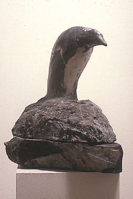  "Night Heron," 1987 Marble, mixed media 15 x 15 x 8 inches 