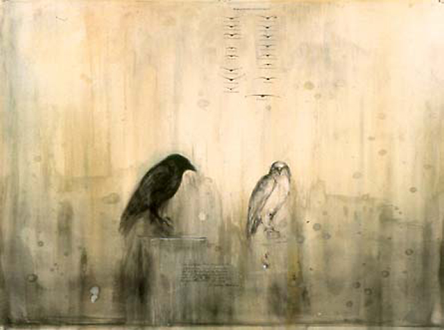  "Large Raven/Hawk", 2000 Monotype on paper 36" x 48" 