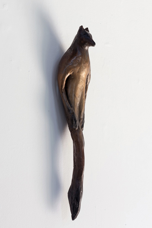 "Red Fox Buddhi," 2015 Cast bronze with unique patina 18 x 5 x 4 inches