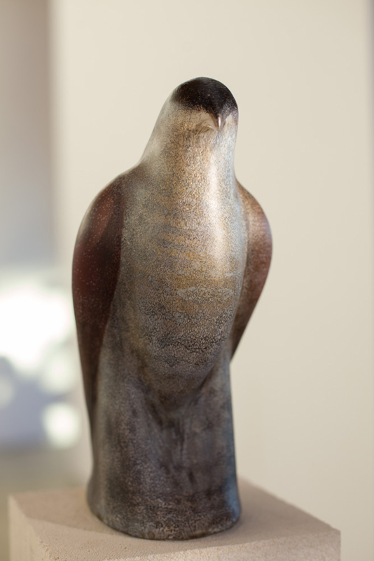  "Picasso Bird 2," 2015 Hand-blown pigmented glass and limetone 61 x 8 x 10 