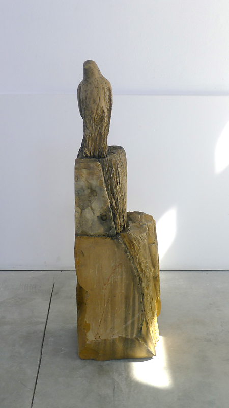  "Etruscan Bird," 2013 Portuguese Almond marble 46 x 52 x 18 inches figure: 13 x 5 x 8 inches 