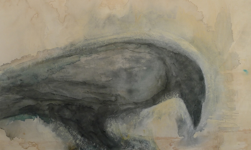  "Raven Eating," 2012 Mixed media on paper  22 x 30 inches   