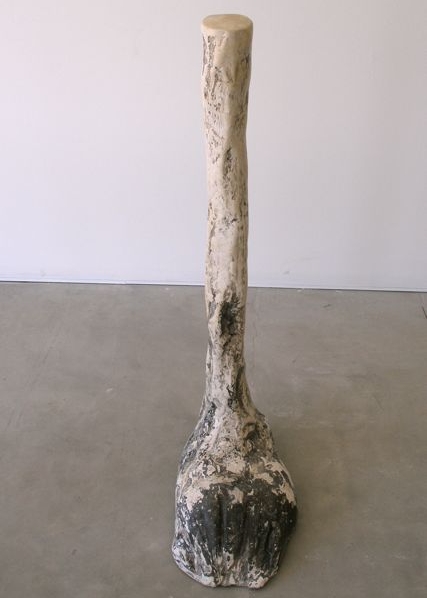  “Mayo Foot,” 2007   Willow, marble mix and pigment  44 x 12 x 21 inches 