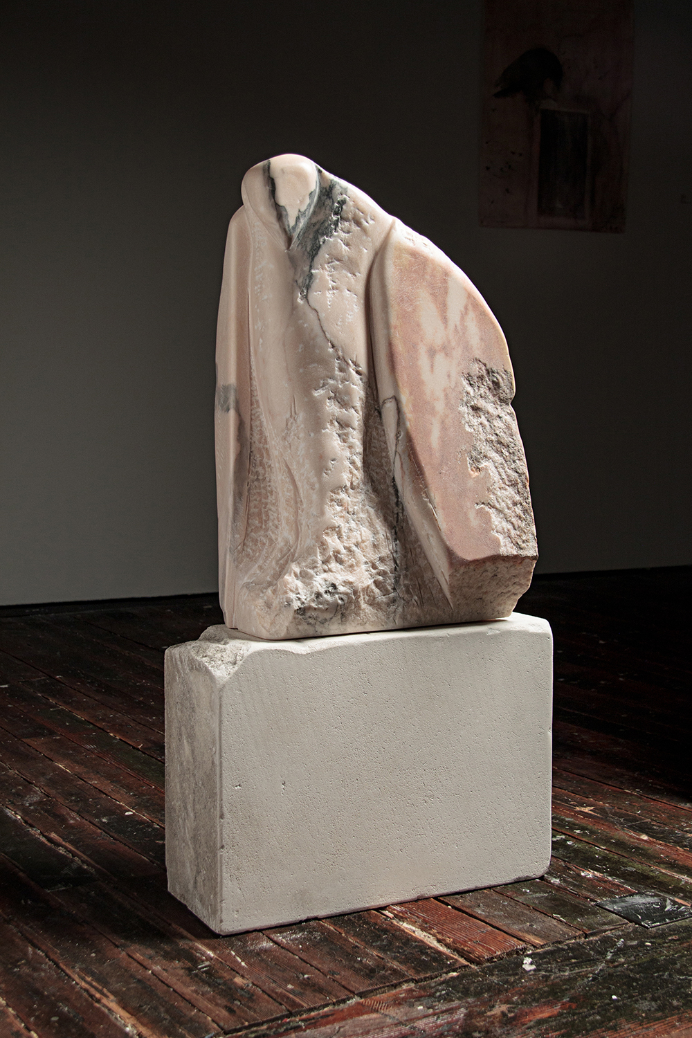  “Mantle,” 2018  Portuguese marble and limestone  39 x 20 x 8 inches 