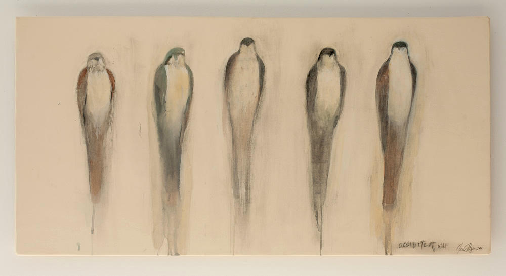  “Accipiter Tablet,” 2011 Korean watercolor, ink on arches paper on wood 24 x 48 inches 