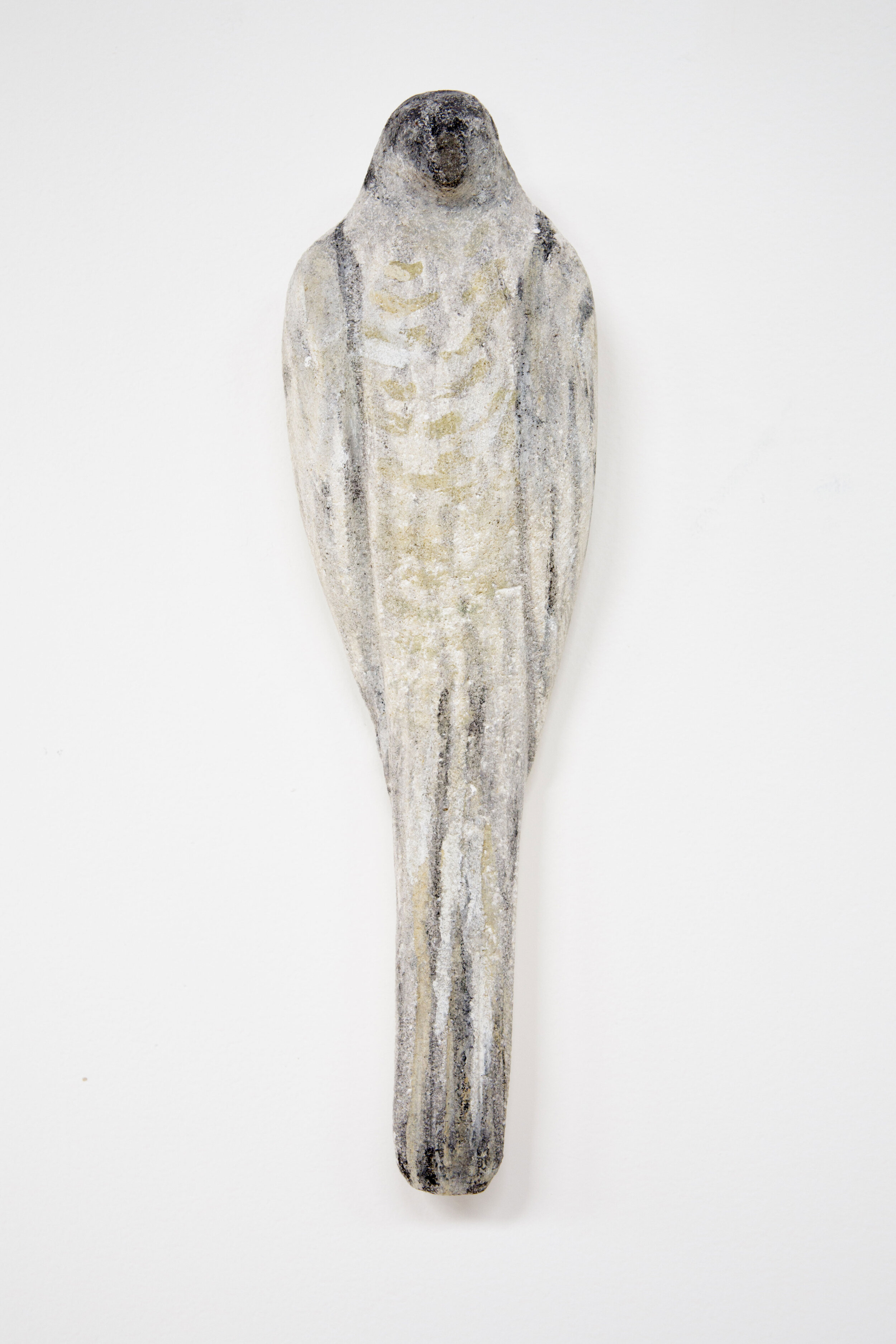 “Paterson Wall Bird,” 2019  Limestone, pigment and sumi ink  13 x 4 x 3 inches 