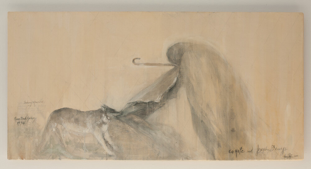  “Joesph Beuys,” 2011 Korean watercolor and coffee “ 24 x 48 inches 