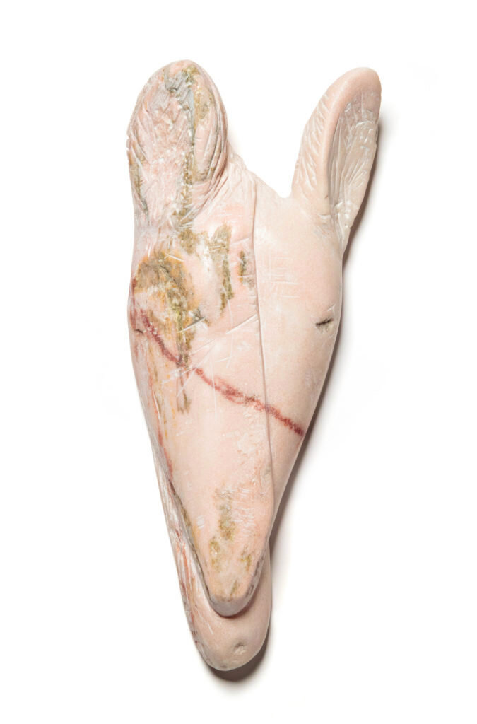  “Deer Fox,” 2020 Pink Portuguese marble 22 x 10 x 7 inches 