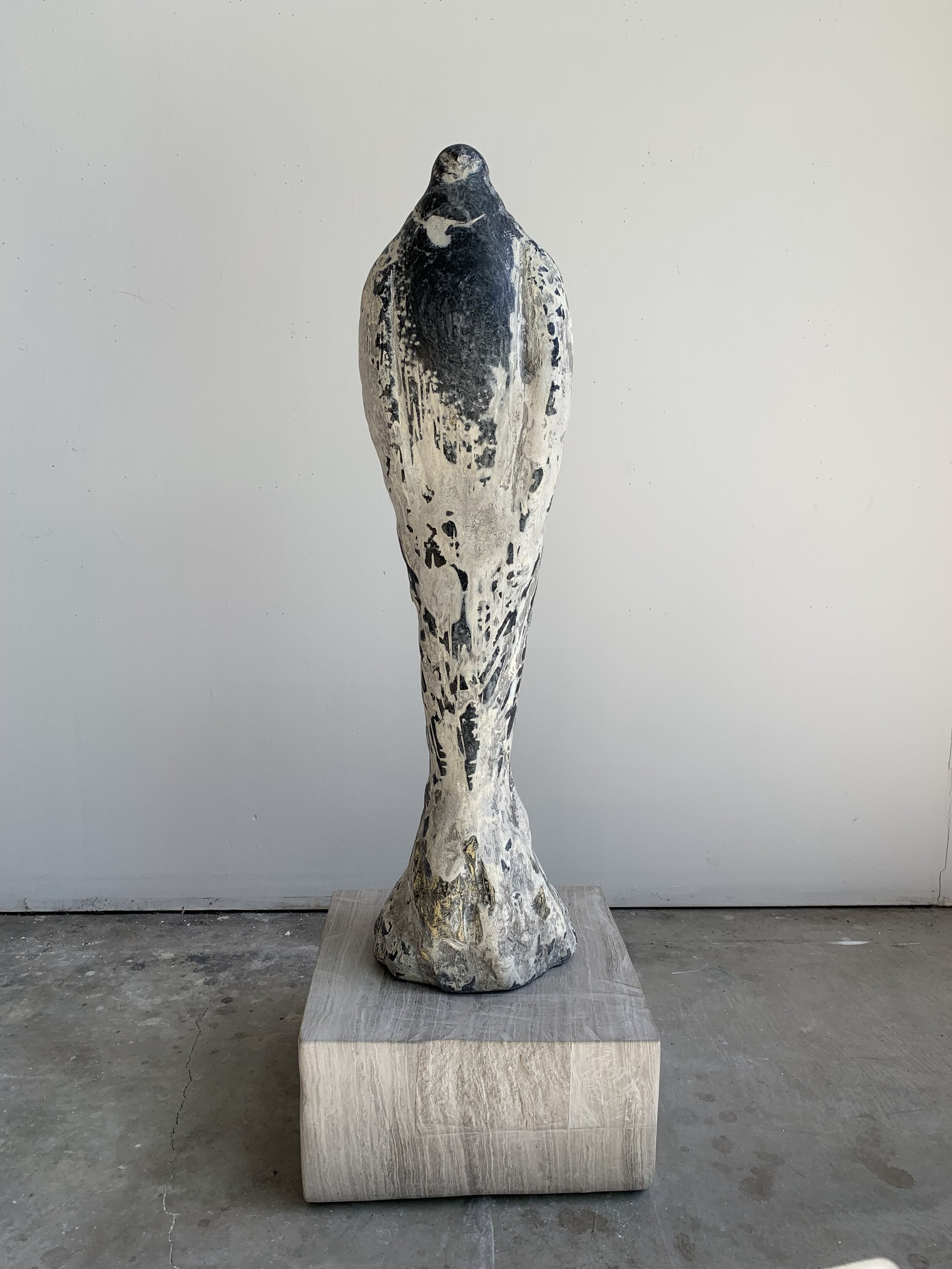  “Horus on Marble”,  1989-2021  Mixed material and marble 44 x 15 x 15 inches 