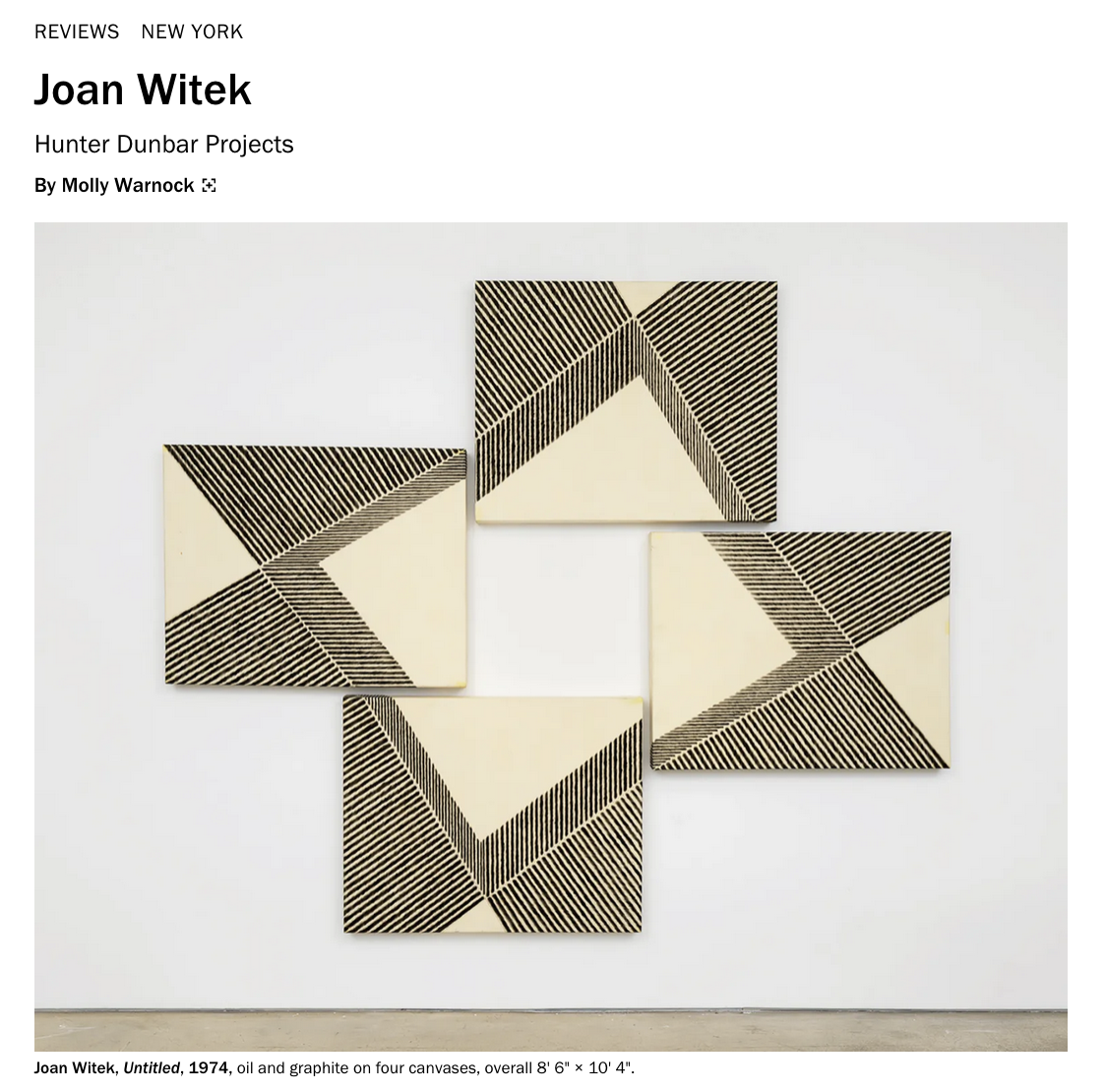 Review: Joan Witek at Hunter Dunbar Projects 