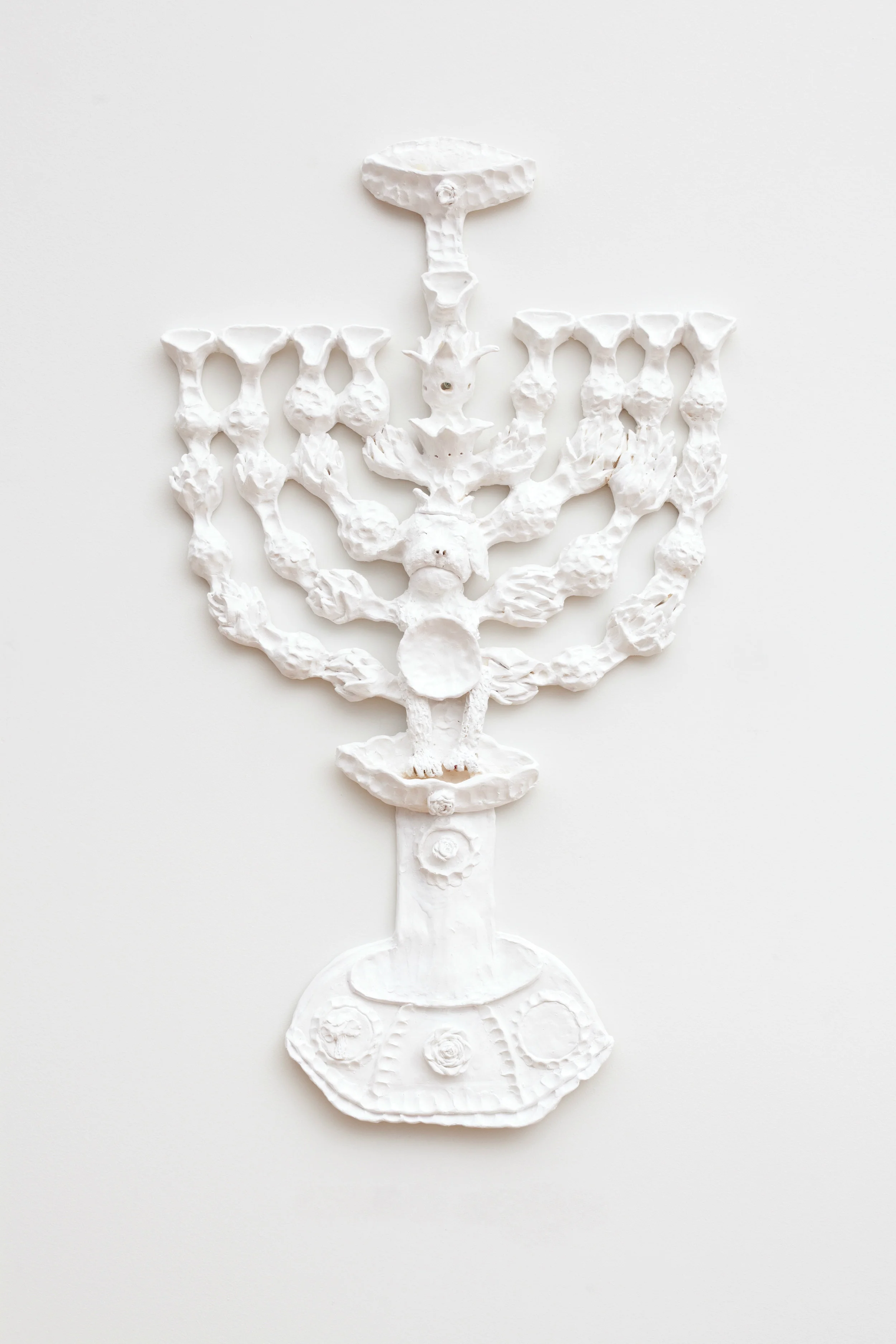 Menorah (for my mother) 35” x 21” x 3” / Ceramic, acrylic / 2014