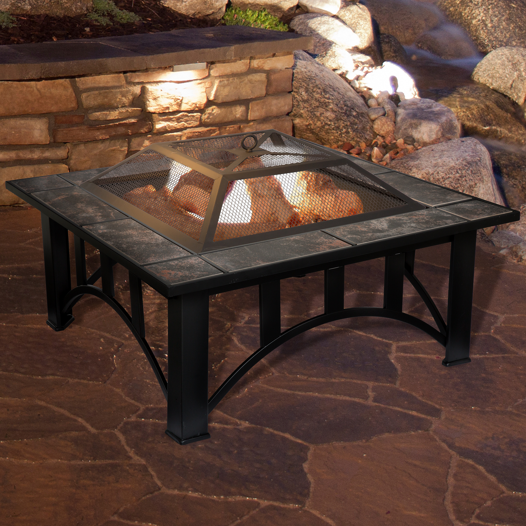 33" Square Tile Fire Pit