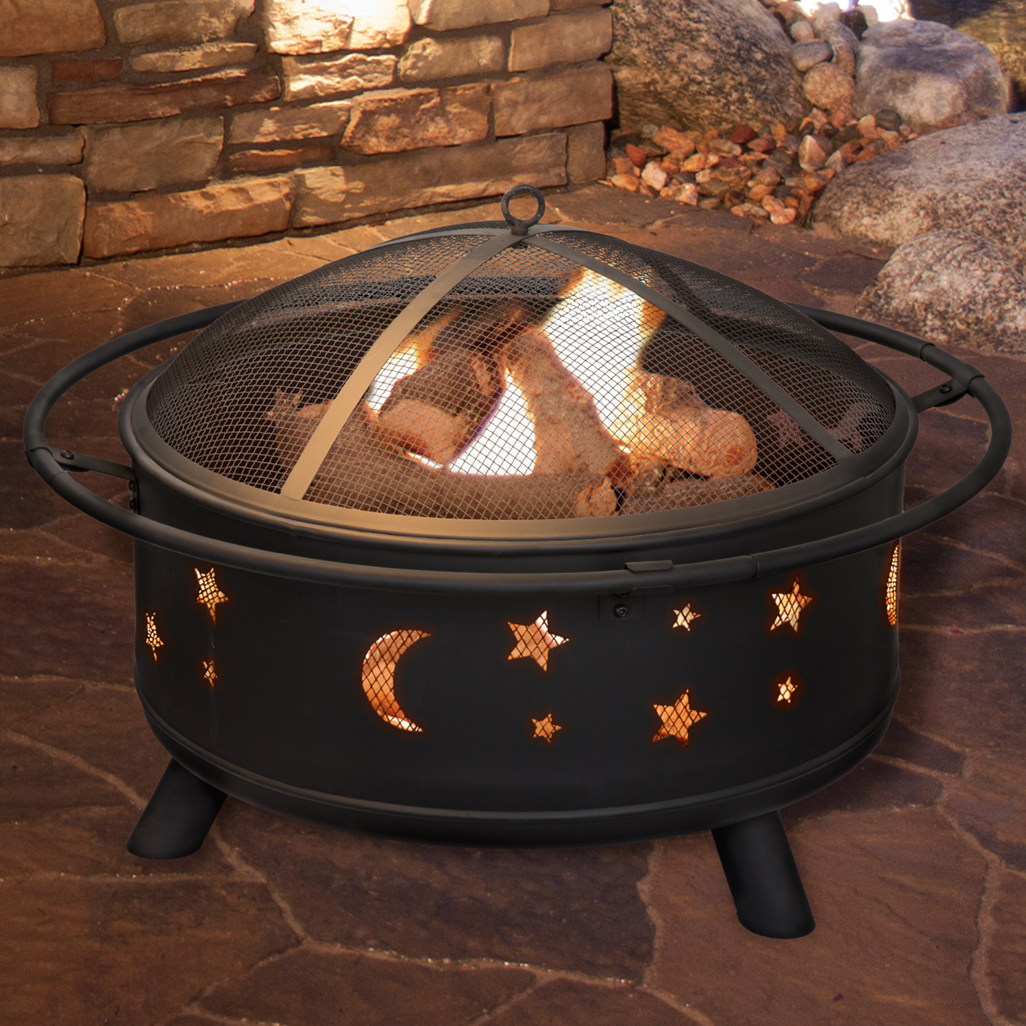 30" Stars and Moon Fire Pit
