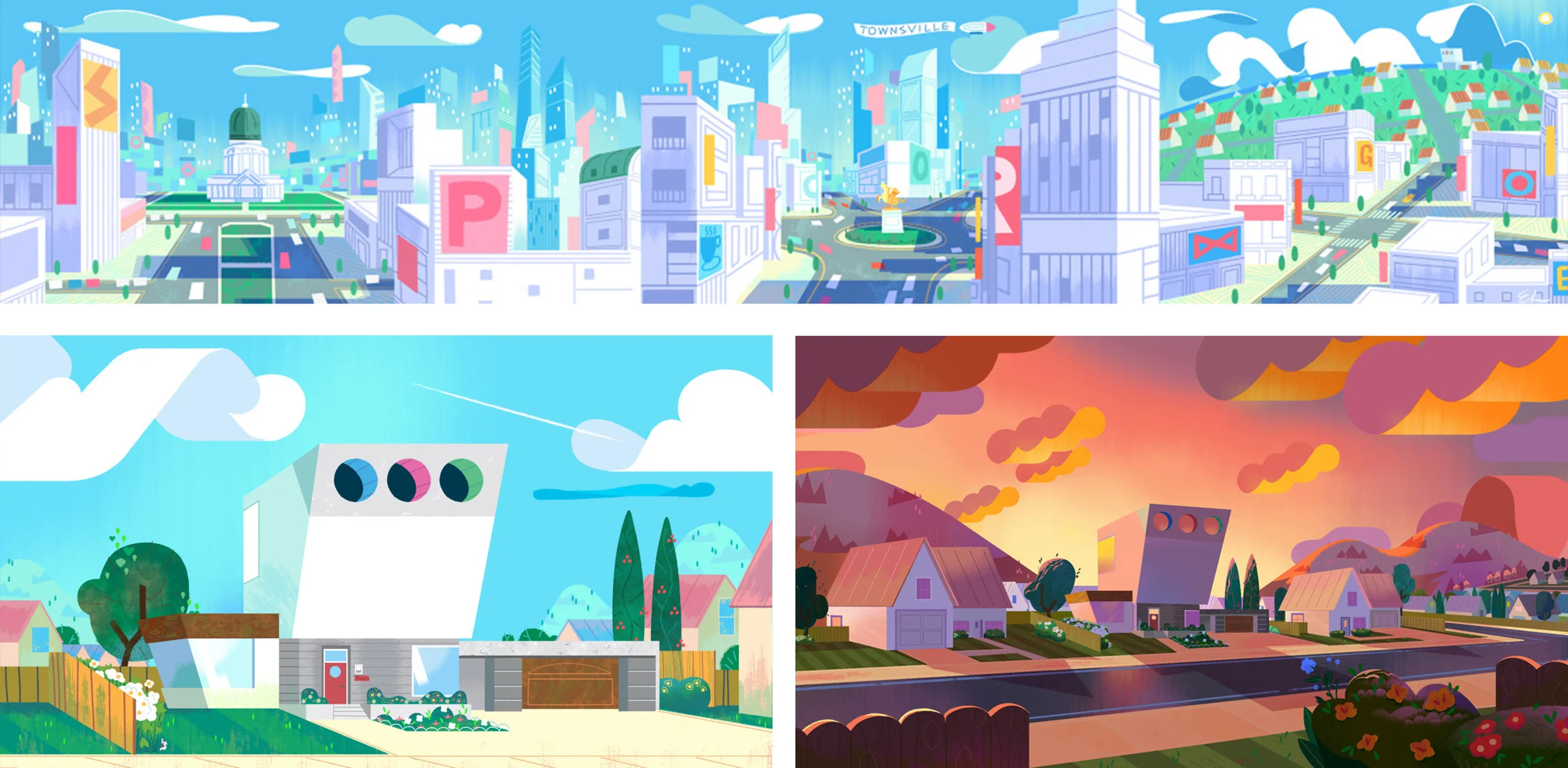 Top : Concept designs of Townsville Bottom left & right : PPG house 