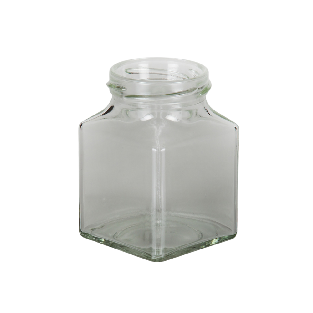 200ml Square Glass Jar — HS French Flint Ltd The Glass Container