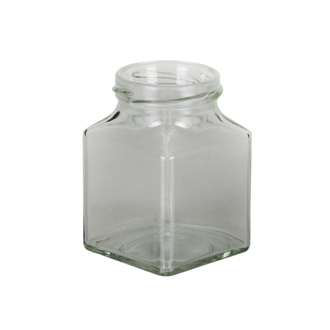 200ml Square Glass Jar — HS French Flint Ltd The Glass Container