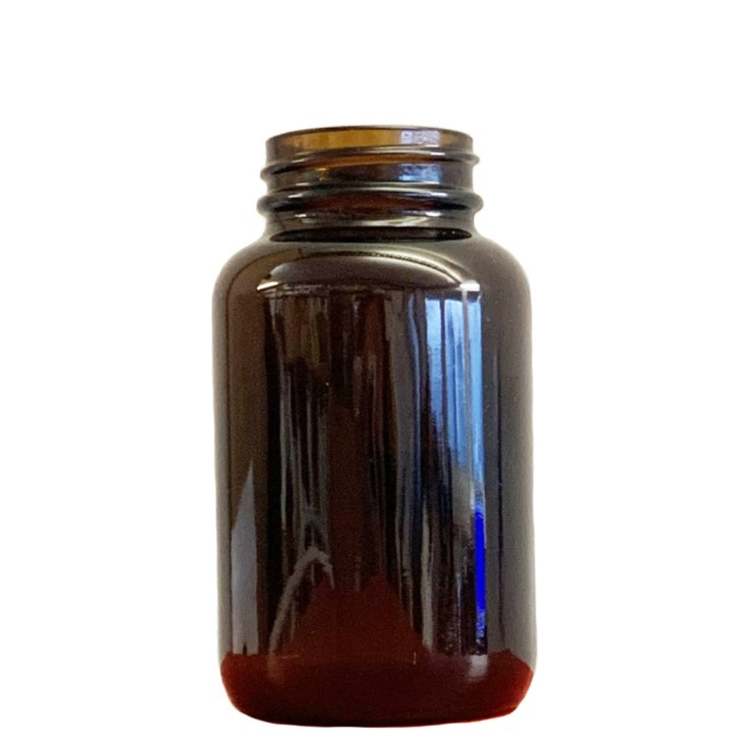 4oz Amber Powder Glass Bottle — HS French Flint Ltd - The Glass ...